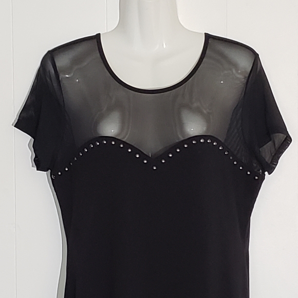 H&M Sheer Mesh Insert Dress Size L - Picture 3 of 8